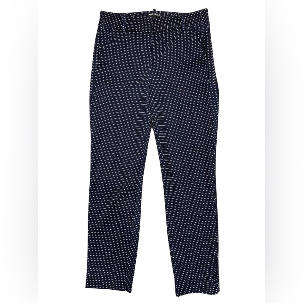 J.Crew Mercantile Navy Pants White Polka Dot Size 2